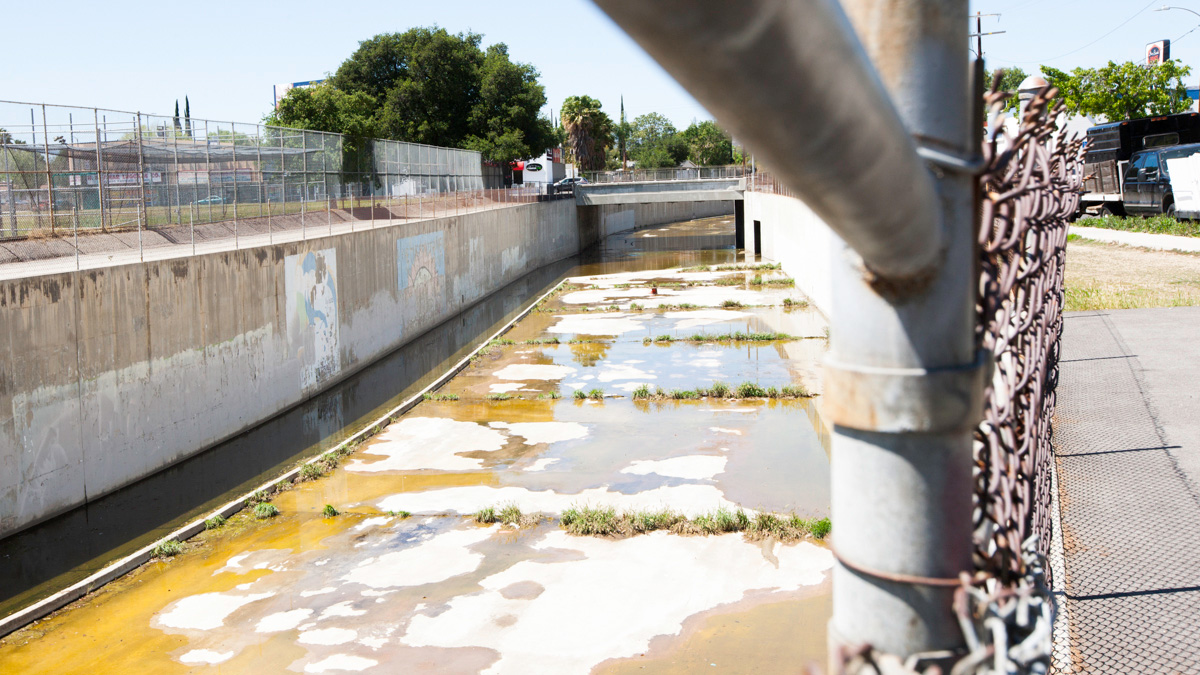 The river begins at Canoga Park High School